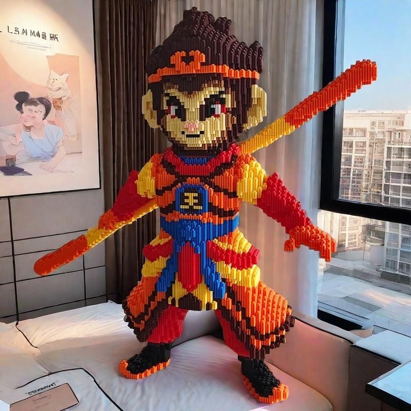 บล็อกตัวต่อซุนหงอคง Black Myth Wukong สูง 50 ซม. ใช้ร่วมกับ LEGO ได้ ของเล่นเด็ก DIY งานประกอบ เหมาะ
