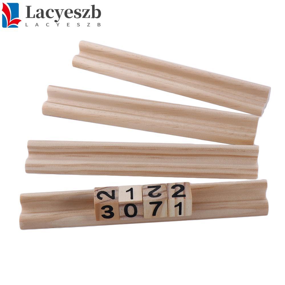 LACYESZB Domino Holders ผู้ใหญ่ Domino Games ไม้ 4 ชั้นวาง Mahjong Domino Trays Holders