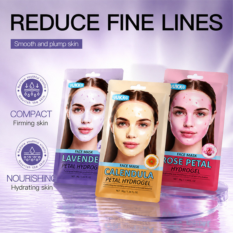 Hydrogel Mask Rose Petal Hydrogel Mask Moisturizing Soothing Skin Wet Pack Mask 0814