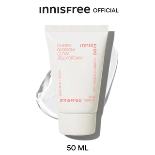 Innisfree Cherry blossom glow jelly cream 50 ml. อินนิสฟรี เชอร์รี่บลอสซั่ม โกลว์ เจลลี่ครีมคืนความชุ่มชื้น ไม่มีน้ำหอม