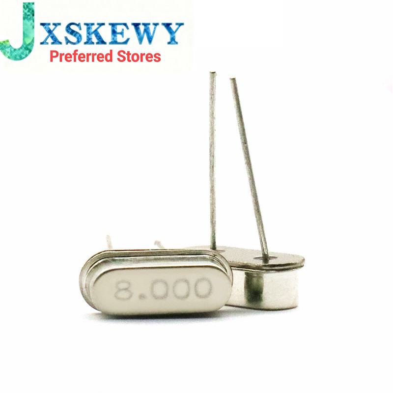 100pcs 49S 8.000M 8.000MHZ 8MHz 8 MHZ คริสตัลควอตซ์ Resonator Passive Oscilator HC-49S