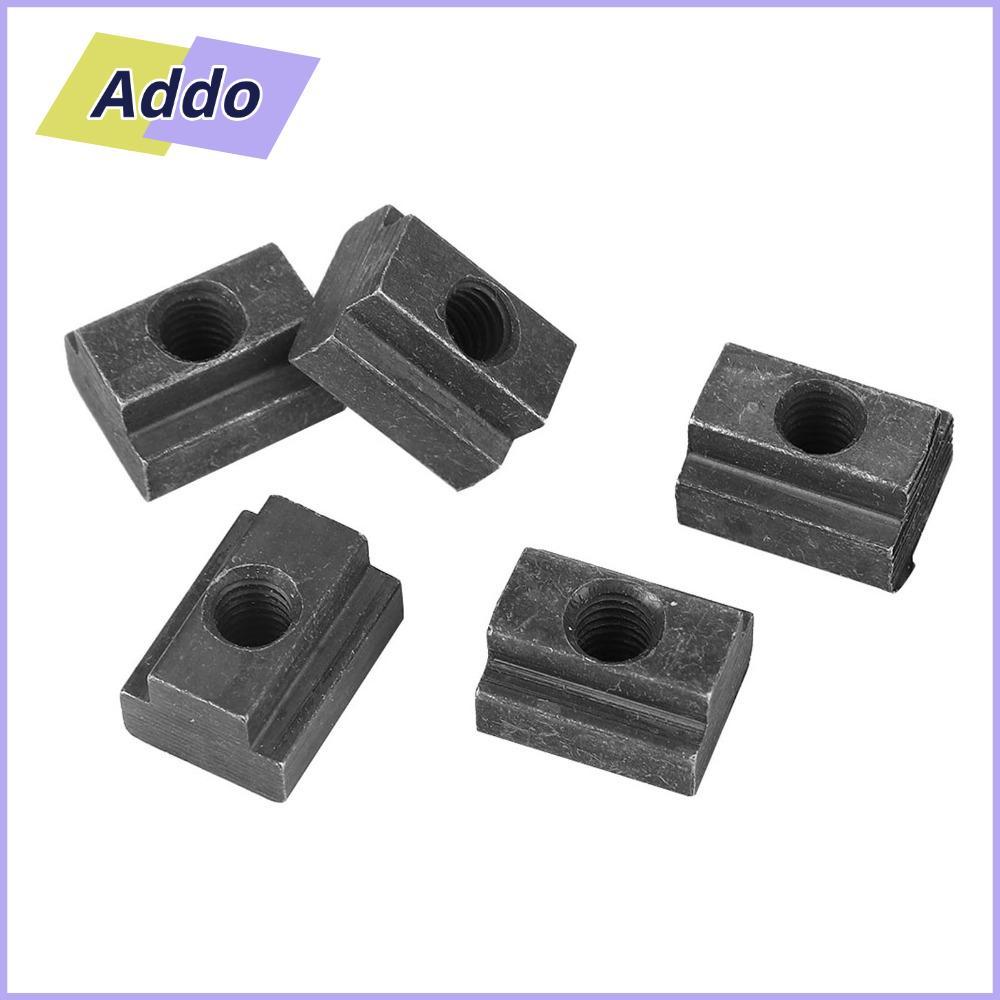 ADDO.PH 5 ชิ้น T Slot Nuts, เกรด 8.8 45 เหล็กคาร์บอน T-Slot Nut, M8 ด้ายสีดําออกไซด์ค้อนหัว Fastener