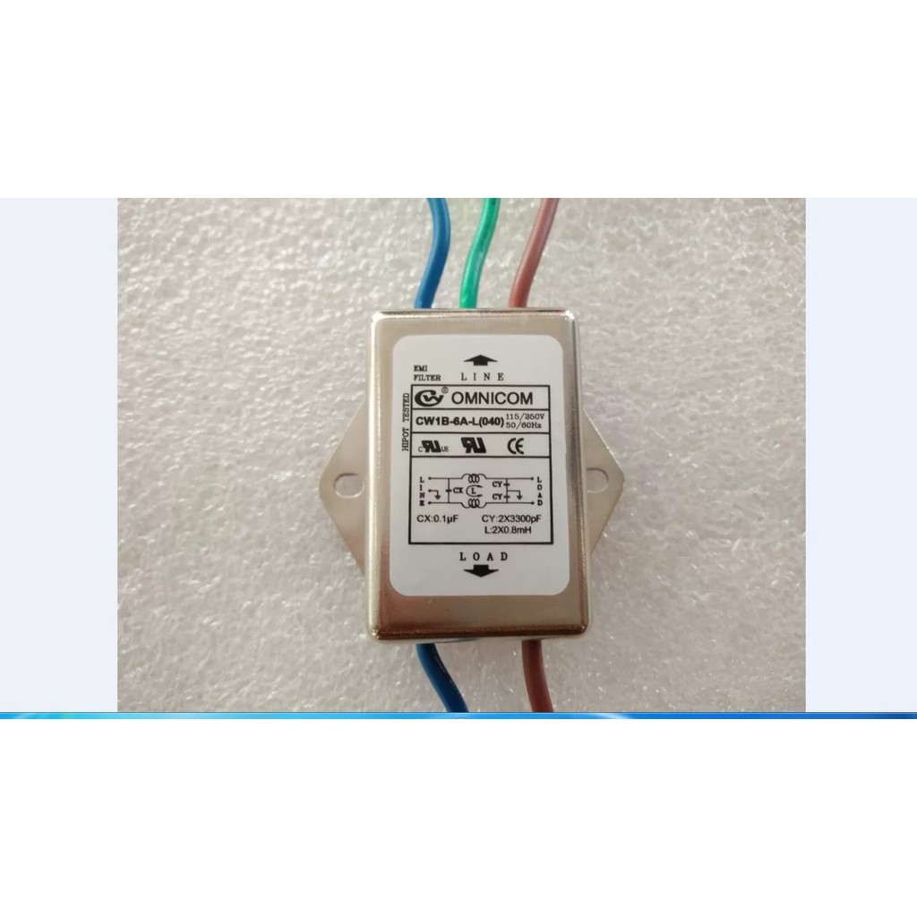 EMI Power Filter CW1B-6A-L (040) 220V 6A Anti-Interference Outlet Filter OMNICOM