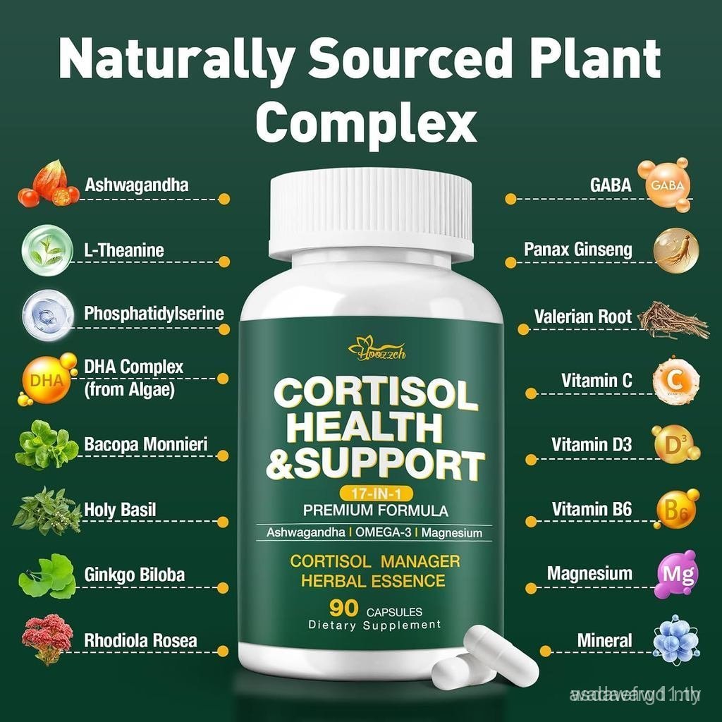 Cortisol s for Women & Men, Cortisol ลดพร้อม , Ashwagandha & , Cortisol Manager สําหรับ Support & St