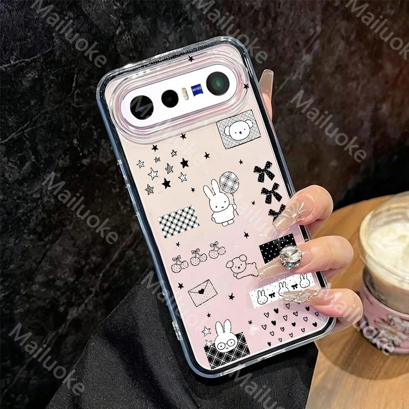 เคส Vivo X300 FE Vivo X200 FE ทนต่อการตก Miffy กระต่ายภาพประกอบเคสนิ่มเคสโทรศัพท์การ์ตูน
