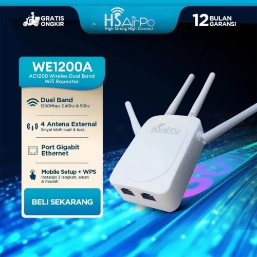 HSAIRPO WE1200A WIRELESS DUALBAND RANGE EXTENDER AC1200