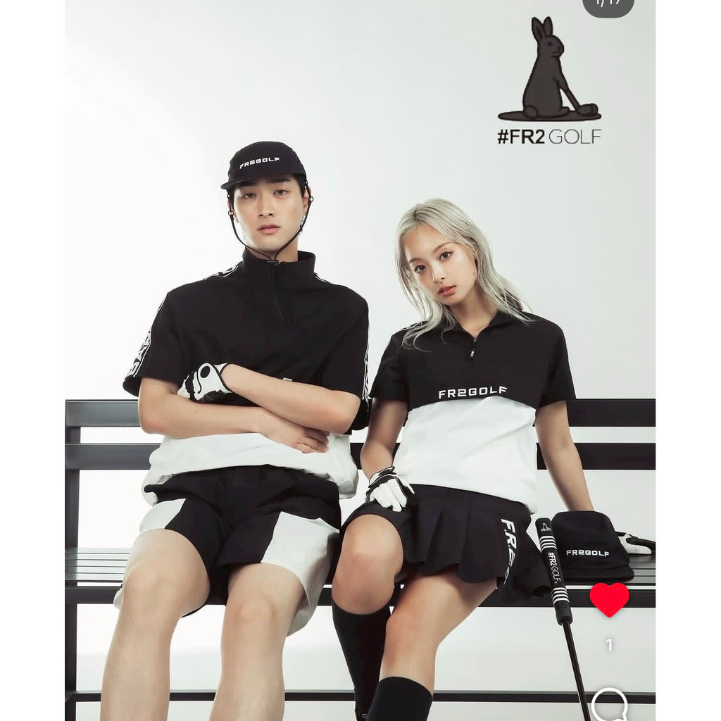 45M08 ญี่ปุ่น Order Co-Branded FR2 GOLF GOLF ผู้ชายผู้หญิงหลวมฟังก์ชั่นครึ่งซิปแขนสั้นเสื้อ Windproo