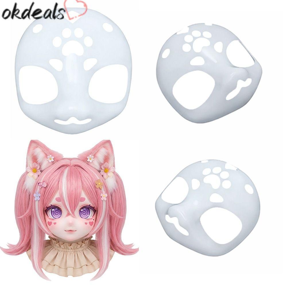 OKDEALS Kigurumi ฐาน Beast Skull, คอสเพลย์ DIY หัวแมว Skull, สัตว์พลาสติก Furry อะนิเมะปาร์ตี้