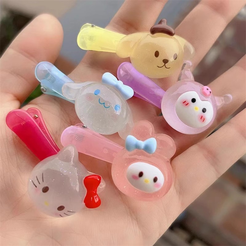 กิ๊บsanrio แท้ กิ๊บ sanrio Sanrio 10 Princess Ice กิ๊บติดผมพลาสติกขอบโปร่งใส