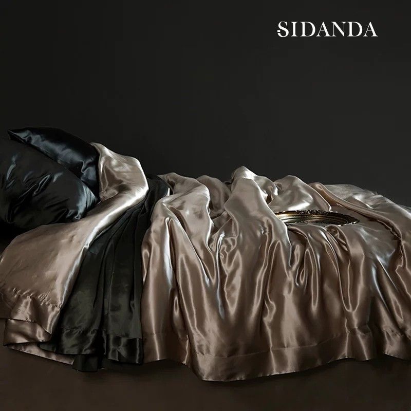 [SIDANDA] ชุดสี่ชิ้นผ้าไหมหนัก 22 ม. สีทึบระดับไฮเอนด์ 6A ชุดเครื่องนอนชุดสี่ชิ้นผ้าไหมหม่อน