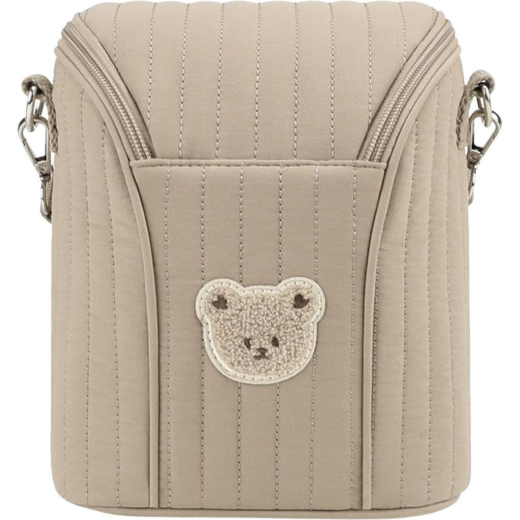 InsulatedBabyBagBreastmilkCoolerBagBabyCarrierforNursingMomDaycareTravel(Khaki)