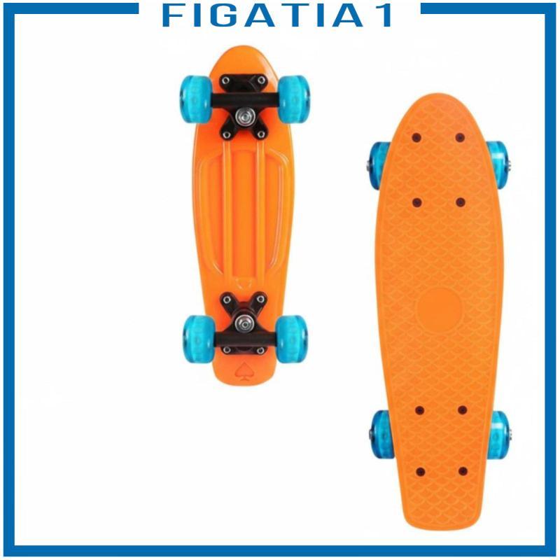 [figatia1] สเก็ตบอร์ดเด็ก Mini Cruiser Board ล้อเรืองแสงขนาดกะทัดรัดสําหรับความสนุกสนานกลางแจ้งและกา