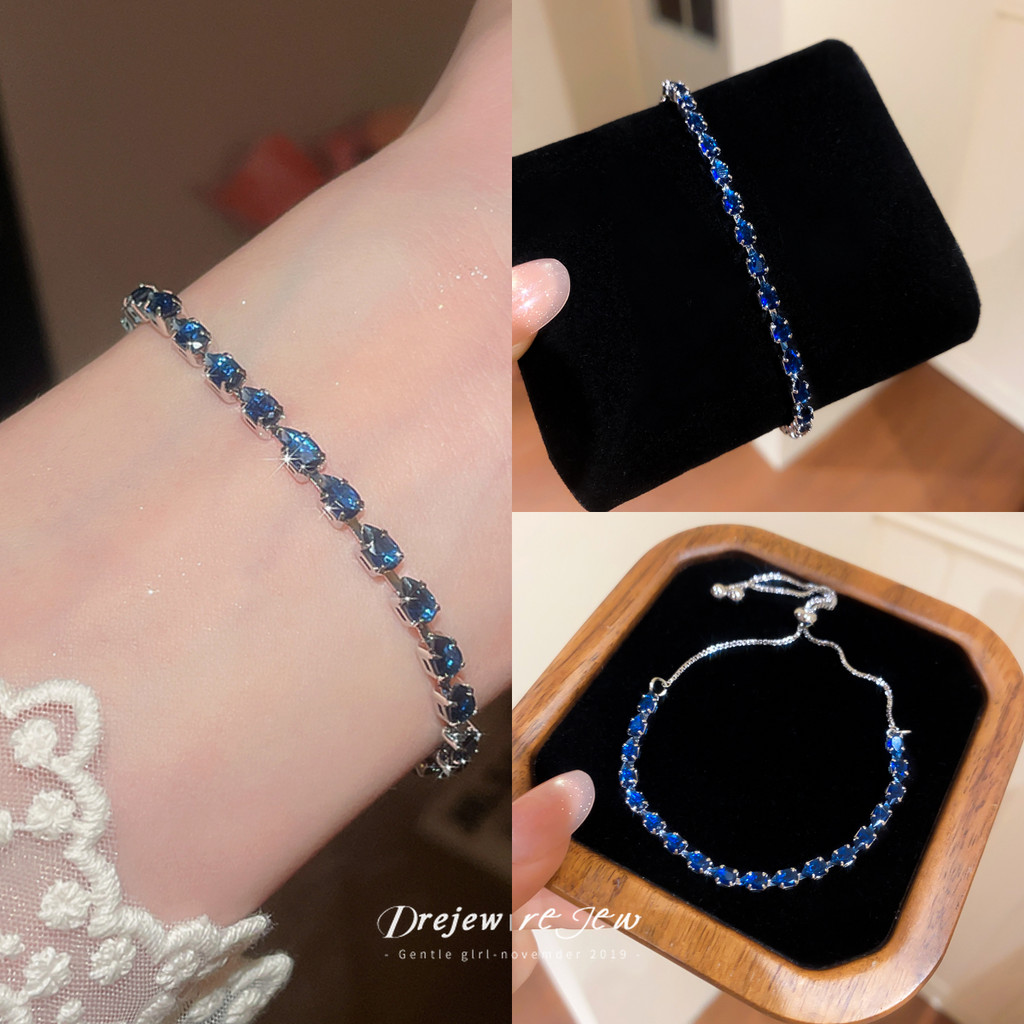 DREJEW สร้อยข้อมือ Interlocking Circle Charm Sparkle Inlay เทนนิส Slim Modern Glamorous Design สําหรับผู้หญิงสวมใส่ทุกวัน