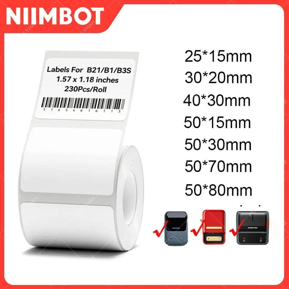 Niimbot B21/B1/B3S Thermal Label Sticker Paper Printable White ความกว้าง 20-50 มม.แท็กเสื้อผ้าสินค้า