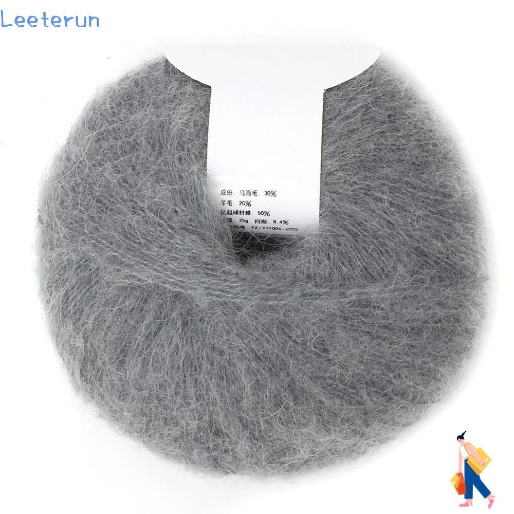 LEETERUN Faux Mohair Yarn, Soft Texture Fuzzy Fur Mohair Yarn, Soft Thin Gauge Long Wool Fluffy Yarn