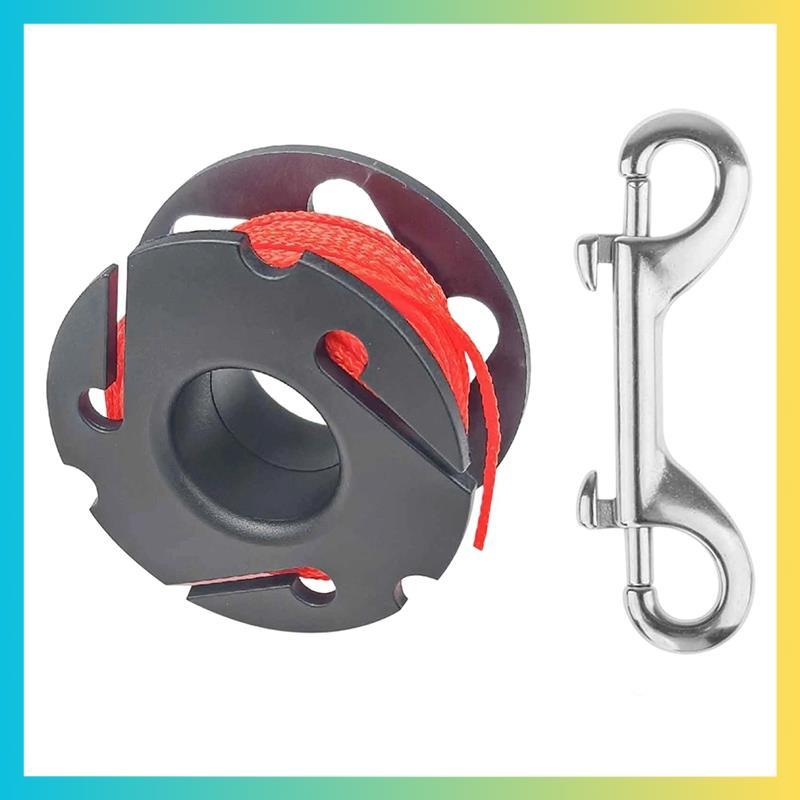 ดําน้ํา Reel Scuba Spool Finger Reel สําหรับดําน้ํา Double-Ended Bolt Snap คลิปสําหรับใต้น้ํา Scuba 