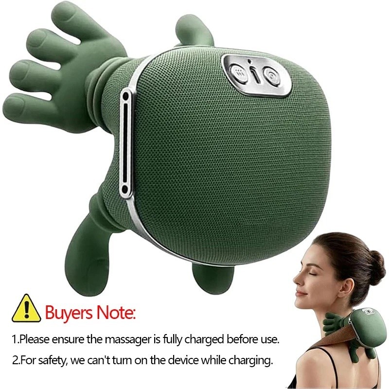 Bionic Manipulator มือไหล่คอนวด Double Zone ประคบร้อน 42-45℃ จําลองมือนวดไร้สายแบบพกพา 0.76 กก. น้ํา