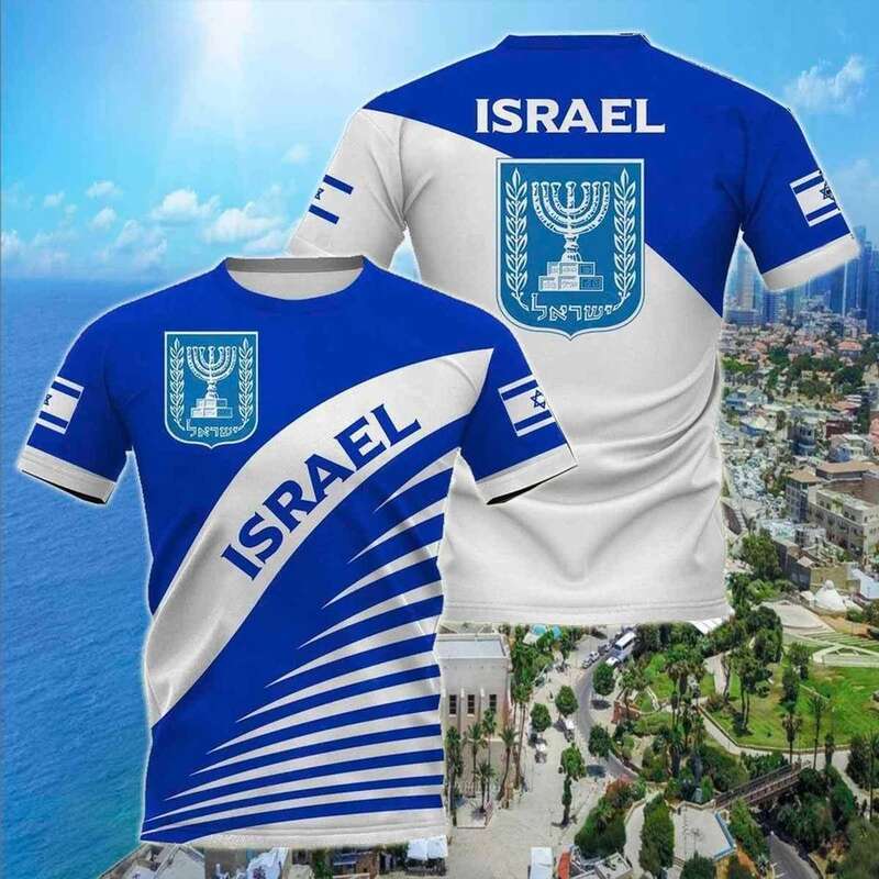 Israel Flag T Shirt For Men 3D Print Israelis Graphic Short Sleeve O Neck Tee Tops Oversized Men's S