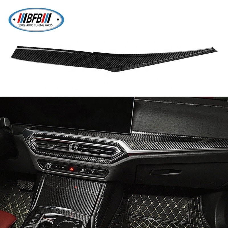 Premium-ภายในTrimจริงแห้งคาร์บอนคอนโซลกลางDash Cover DashboardชุดสําหรับBMW 3 Series G20 M340i LCI M