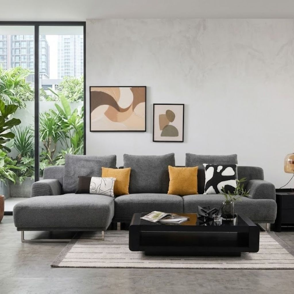 SB Design Square โซฟา รุ่น GIRLY-PLUS มุมซ้าย สีเทาเข้ม (291x151x91 ซม.) แบรนด์ SOFA SOLUTIONS