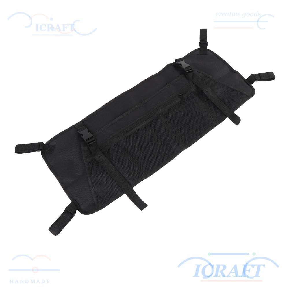 ICRAFT Wagon Cargo Organizer,พับที่ถอดออกได้Wagon Cargo ,ปฏิบัติ 600Dผ้าตาข่ายสีดําWagonกระเป๋าด้านข
