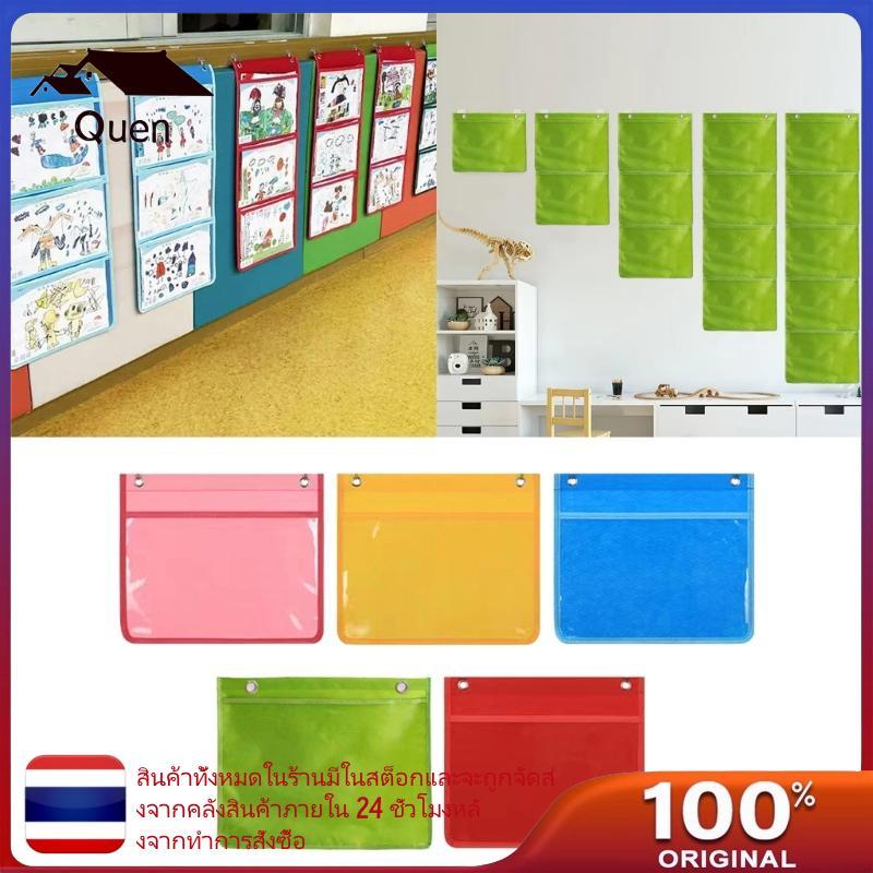 Qeen Pocket Chart Haning Wall File Organizer สําหรับโรงเรียนอนุบาลการ์ดจอแสดงผลรูปภาพ