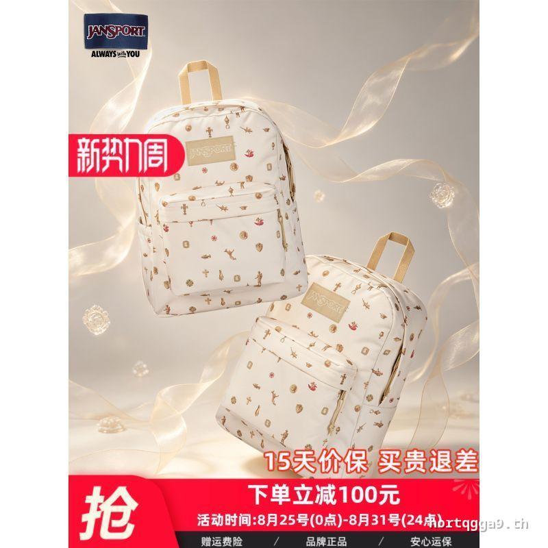 JanSport Gilt Years วรรณกรรมกระเป๋าเป้สะพายหลังนักเรียนหญิงกระเป๋าคอมพิวเตอร์กระเป๋าเดินทางกระเป๋าเป
