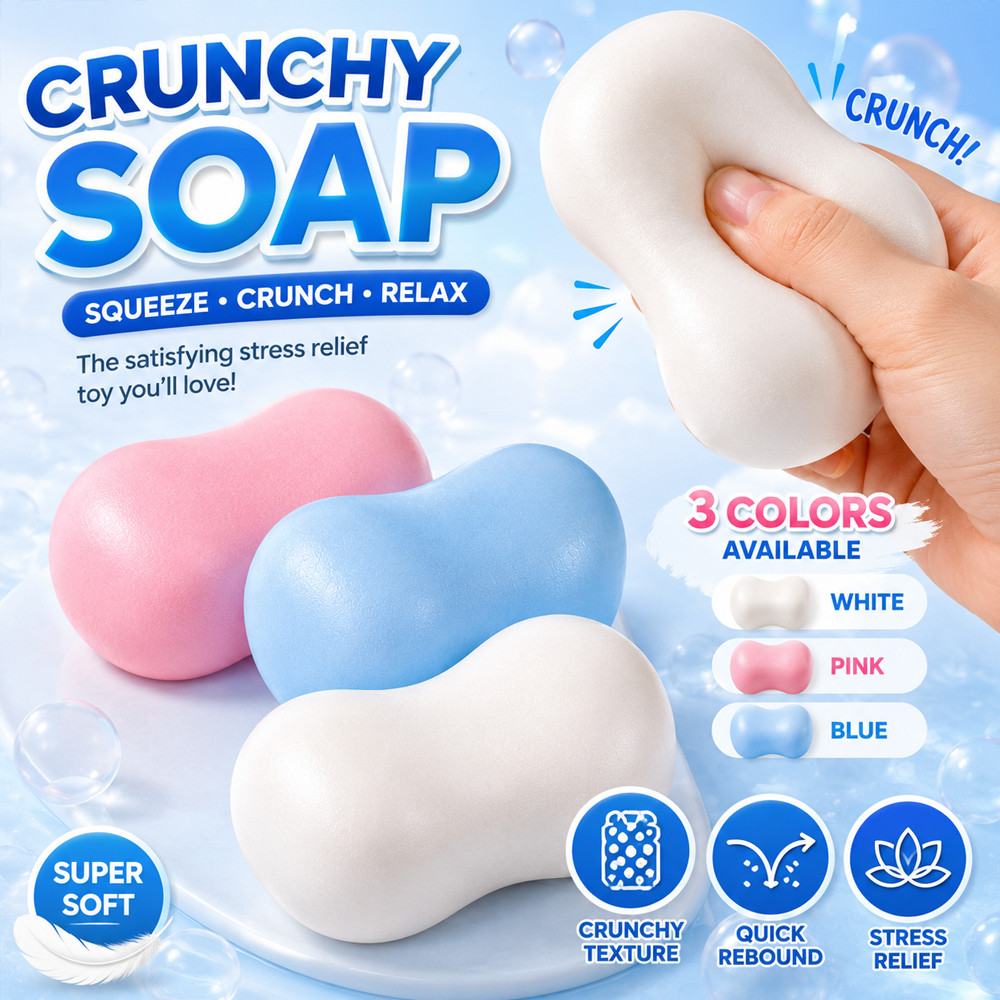 Handmade Crunchy Soap Squishy Stress Toy Soft Squishy ASMR Fidget Toy Stress Relief Sensory Toy Slow