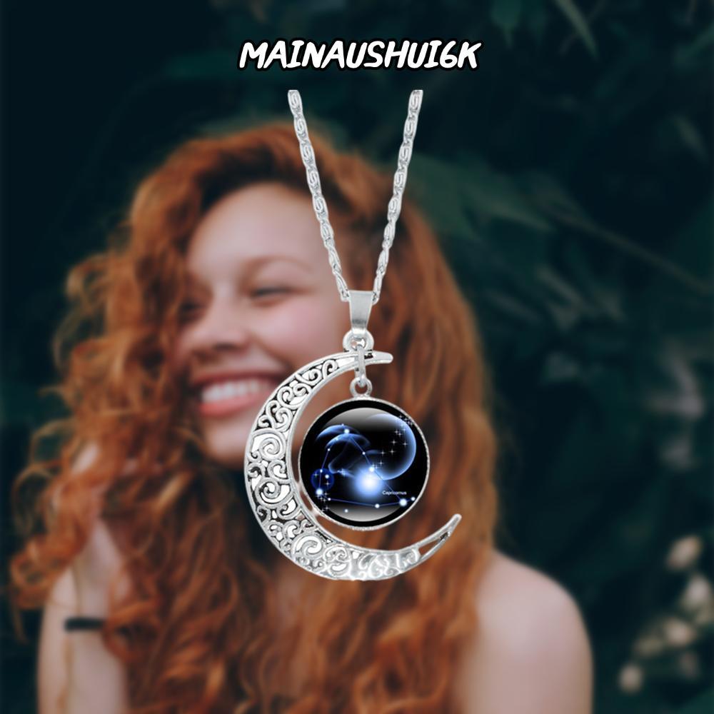 MAINAUSHUI6K สร้อยคอ Celestial Jewelry Men Boys Sliver 12 Constellation