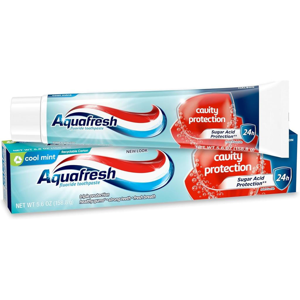 AquafreshCavityProtectionFluorideTasteforHealthyGums,Strongฟัน,และลมหายใจสดชื่น,CoolMint,5.6oz DRCL