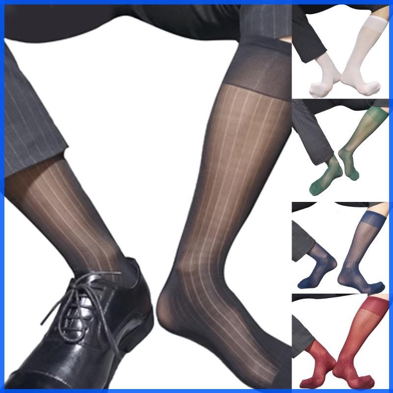 Con Mens Thin Dress Socks Silk Sheer Business Socks Soft Nylon Work Pants Socks
