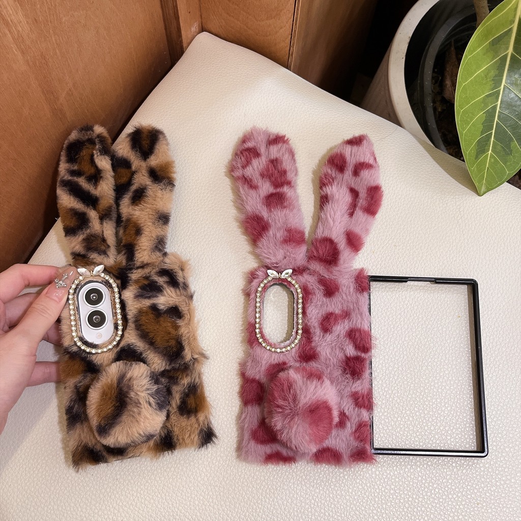 น่ารักตุ๊กตาเสือดาวกระต่ายหูโทรศัพท์สําหรับRealme GT Neo 7X 7 6 5 SE 3T 3 2 2T GT8 GT7 GT6 GT5 GT3 G