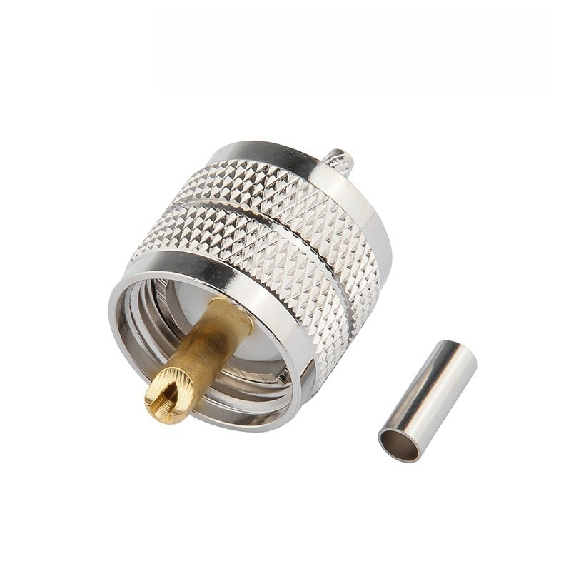 2PCS UHF ชายปลั๊ก SL16 PL259 Connector PL-259 UHF ชาย Solder สําหรับ RG58 RG142 LMR195 RG400 สาย Coa