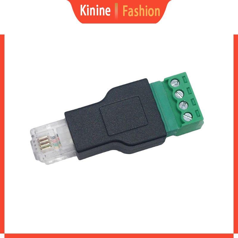 KIN RJ11 Male to 4 Pin Connector Terminal Plug Ethernet Video Connector