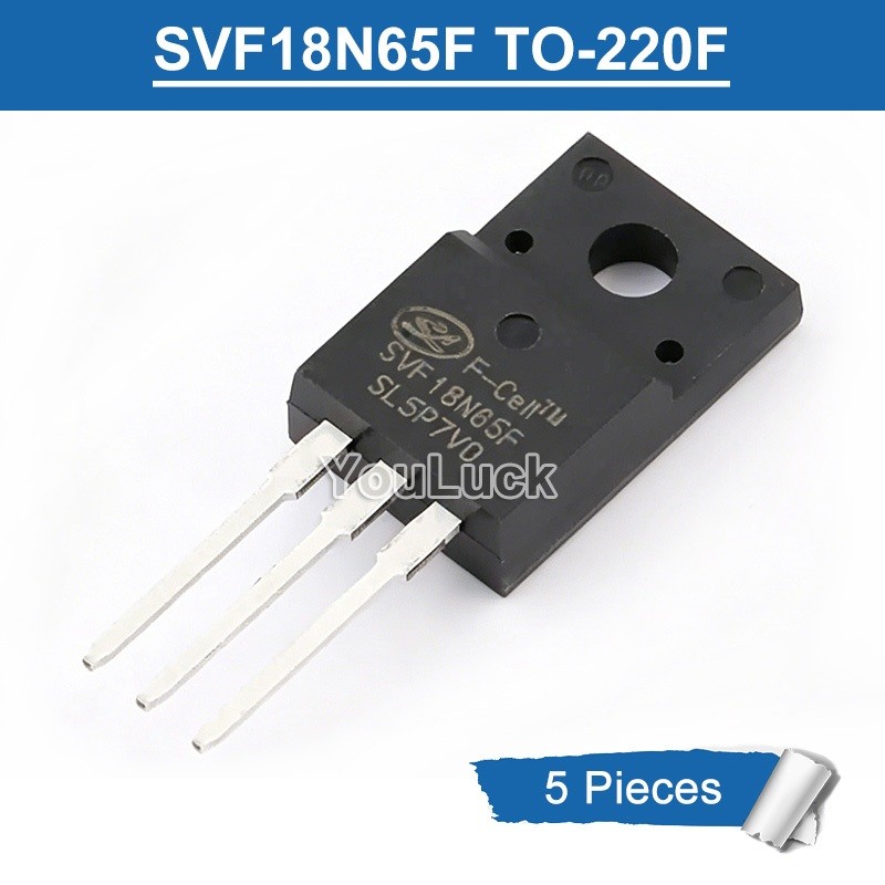 5 ชิ้น SVF18N65F TO-220F 18A/650V N-Channel MOSFET ทรานซิสเตอร์ใหม่เดิม