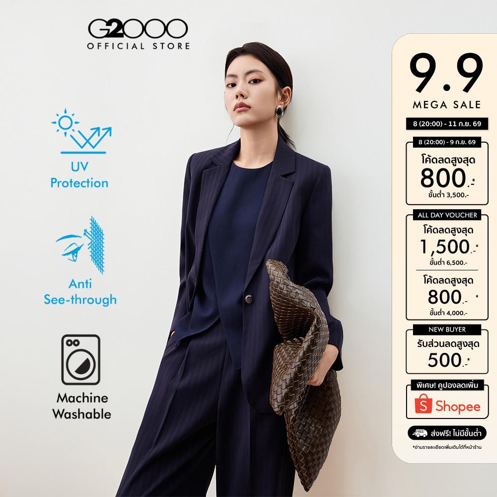 G2000 เสื้อเบลาส์แขนสั้นสำหรับผู้หญิง Regular Fit รุ่น 5624142179 DARK NAVY