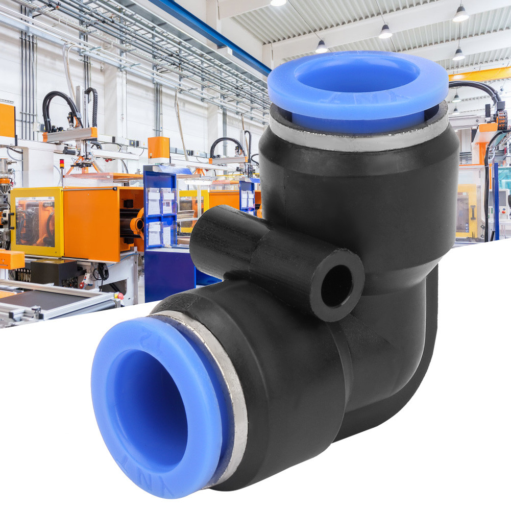 Freemarket 10 ชิ้นพลาสติก Equal Elbow Quick Connect Pneumatic ท่อ Tube Push Fitting PV 6 6 มิลลิเมตร