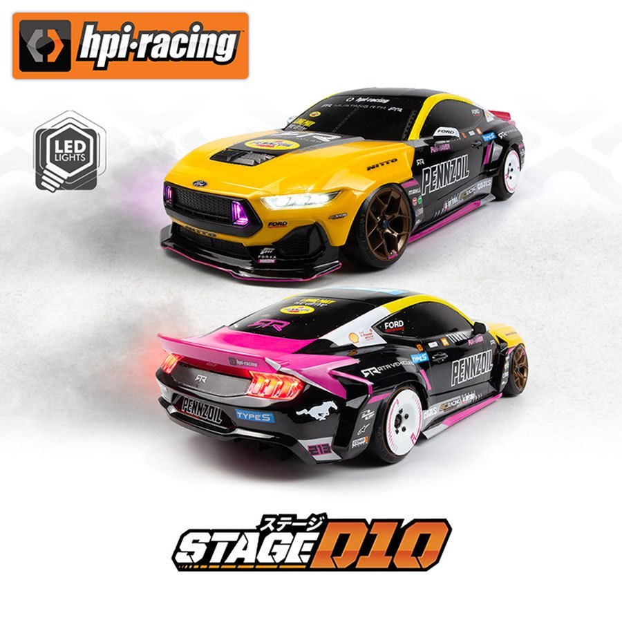 【RC】 HPI Stage D10 BH Hobs Benon ที่ได้รับอนุญาต Ford Mustang 1/10 RWD ไฟฟ้า RC Drift รถ RTR 161008