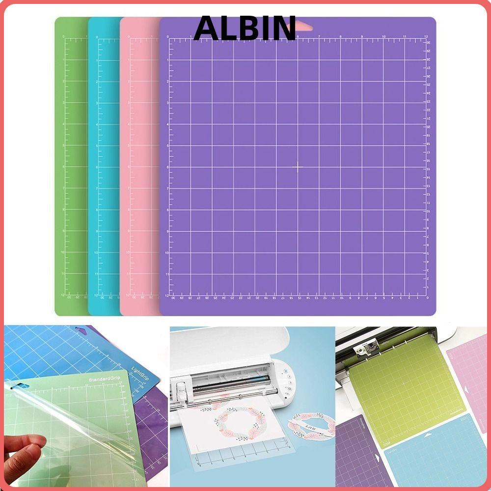 แผ่นรองตัด ALBIN แผ่นรองตัดกาวกันลื่น PVC แบบพกพา การ์ดหนา Cameo Silhouette Cricut Mat สําหรับงานฝีม