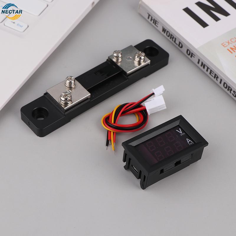 TAR Mini Digital โวลต์มิเตอร์แอมป์มิเตอร์ DC 0-100V 50A Amp โวลต์แรงดันไฟฟ้า Current Meter เครื่องตร
