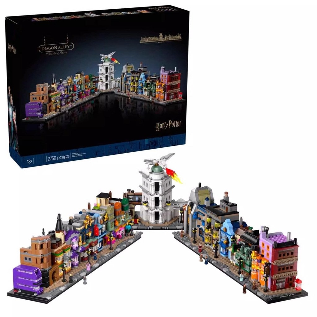 Harry Potter Series ใช้งานร่วมกับ Lego Building Blocks 76444 Mini Diagonal Alley Building Collection