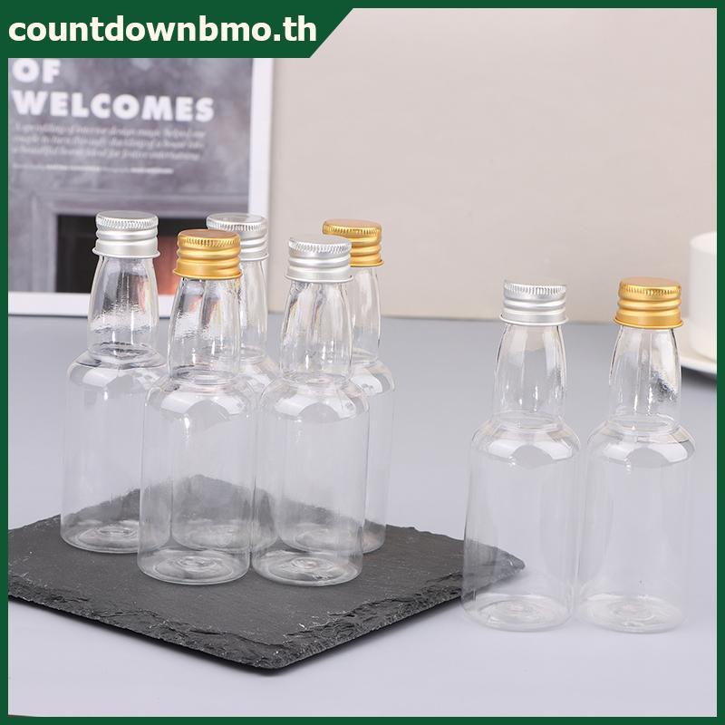 CO 10 ชิ้น 50 มิลลิลิตร Mini Clear PET รีฟิลขวดไวน์ขนาดเล็กสําหรับงานแต่งงานขวดเหล้าพร้อมฝาปิดสกรูป้
