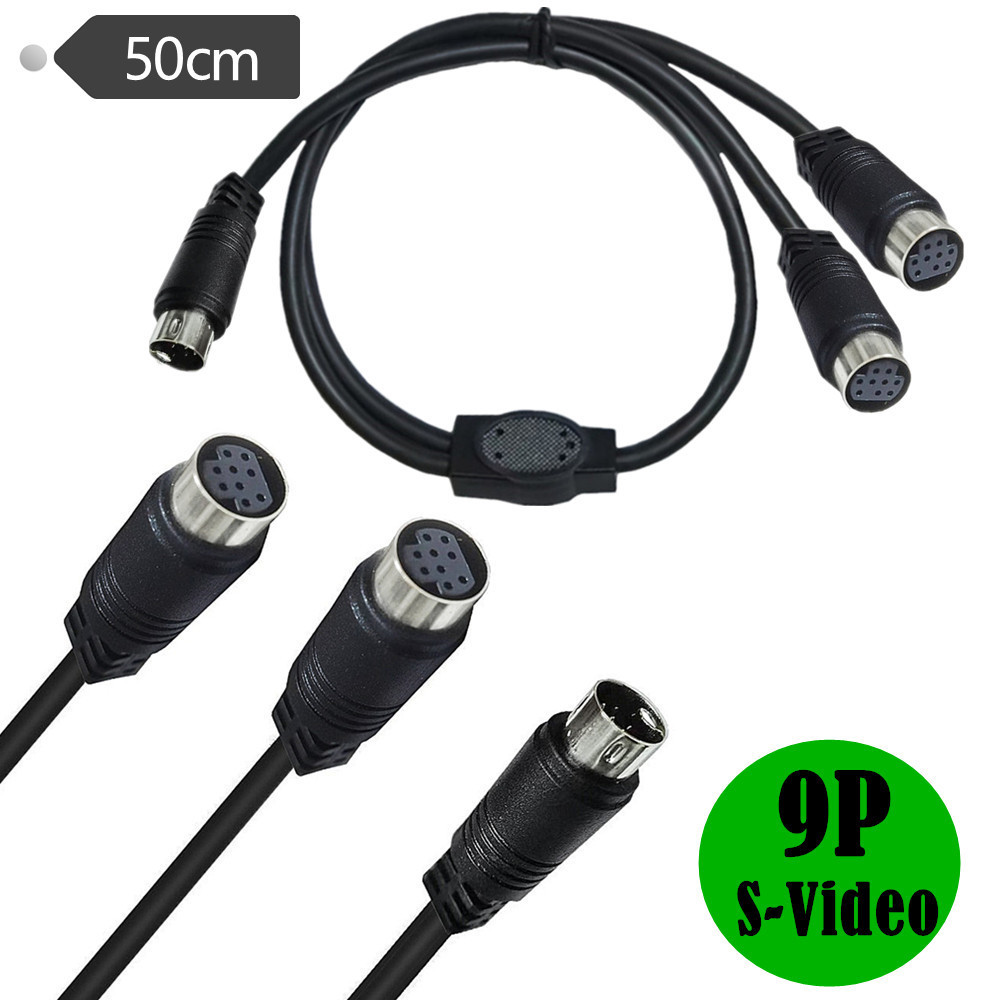 S Terminal 9 Pin One ชายสองหญิง Y ประเภทภาพเสียงแยกสาย 0.5m|9-Core S-Video Male to Double Female Vid