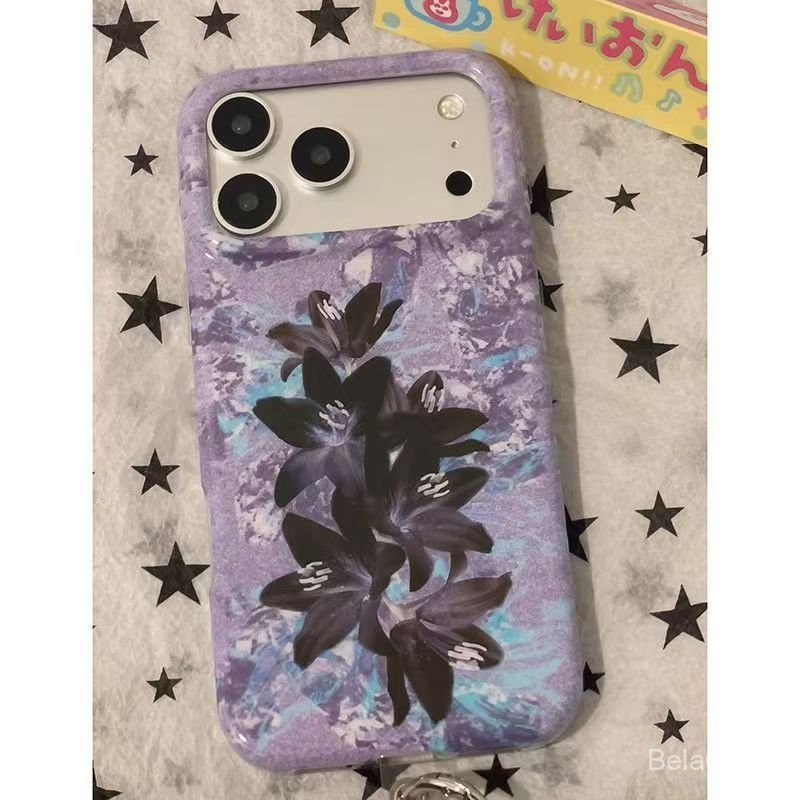 เคสโทรศัพท์เหมาะสําหรับ iPhone Dark Lily iPhone17/18promax เคสโทรศัพท์ 15/14/13XRXS8p สองชั้น imd กร