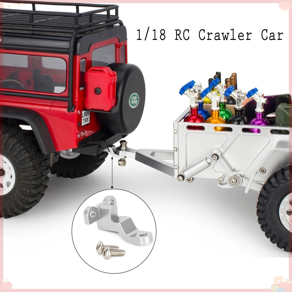 อลูมิเนียม 1:18 RC Crawler Trailer CNC Trailer Hauling หลังรถแบนเตียงรถ Trailer สําหรับ 1/18 RC Craw