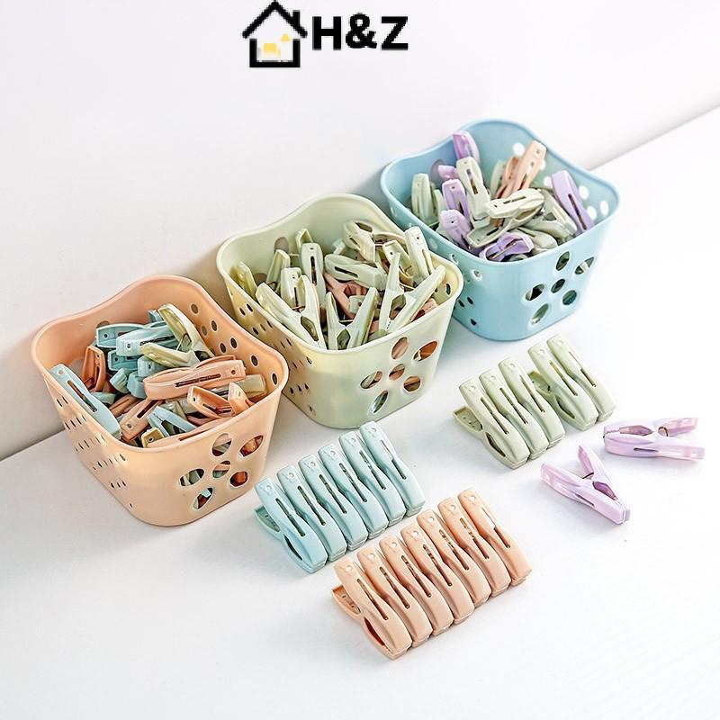 H & Z 30 ชิ้นสีสุ่มพลาสติกหมุดเสื้อผ้าซักรีด ที่หนีบผ้า เสื้อผ้า Pins จัดเก็บผ้านวมผ้าเช็ดตัวคลิปฤดูใบไม้ผลิตะกร้า Cabides แขวน Nice