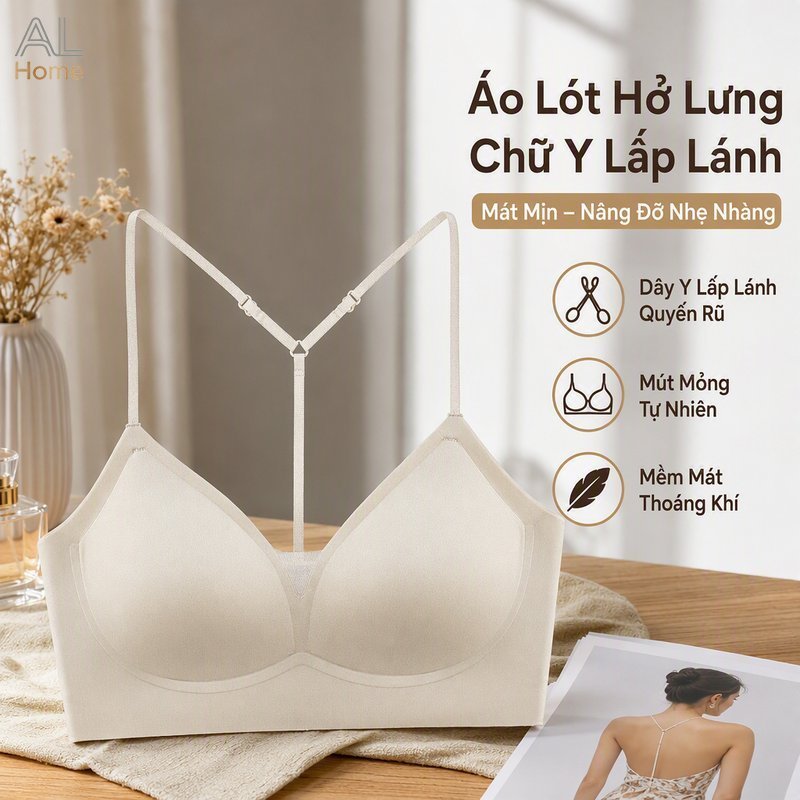 Y-Line Backless Bra Glitter Bra Thin Foam Strapless Deep Cup Rimless