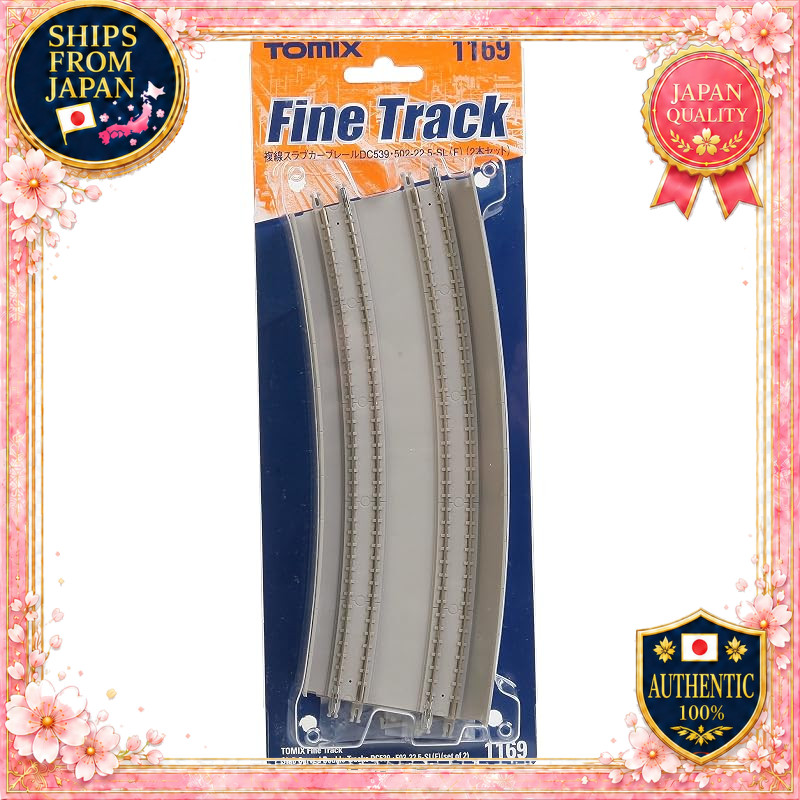 TOMIX N Scale Double Track Slab Curve Rail DC539 502-22.5-SL F 2pcs 1169