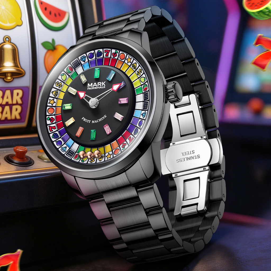 Mark Fairwhale Watch Roulette Turntable นาฬิกาควอตซ์ขายตรงเครื่องผลไม้ Tiger Cross-Border นาฬิกาผู้ช
