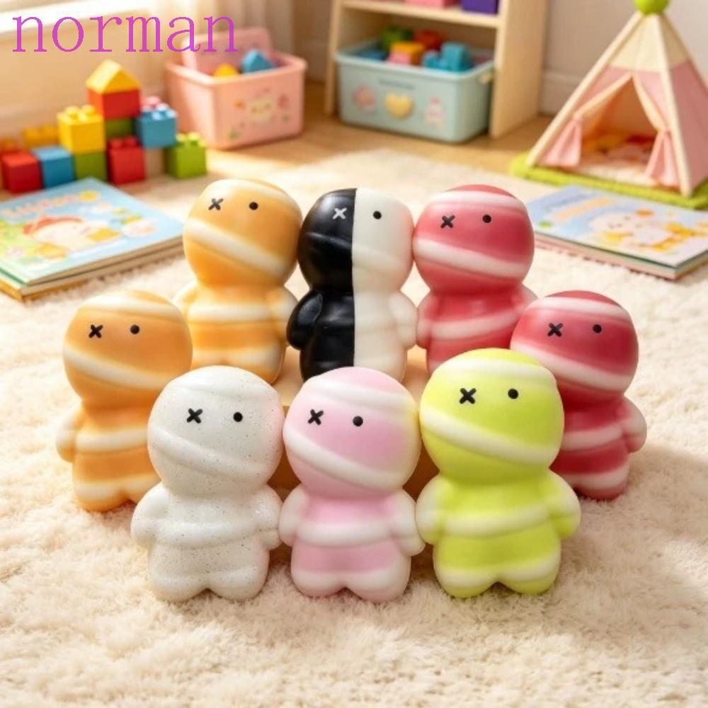 NORMAN Mummy Squeezable ของเล่น, Moist Soft Mummy Squishy ของเล่น,เครื่องประดับกดน่ารักตลก Mummy ช้า